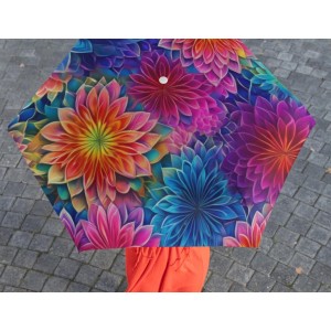 Floral Umbrella, Colorful Flower Print, Fashionable Rain Gear, Foldable Parasol, Spring Accessory Rain Gear